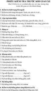 Checklist Kiểm Tra Xe Trước Khi Gửi